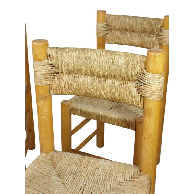 Dordogne Side Chairs attributed to Charlotte Perriand for Robert Sentou, 1960s, Set of 4 For Sale - Image 6 of 15