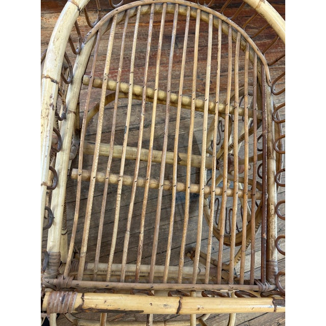 Midcentury Modern Rattan Bamboo & Wicker Bar Cart For Sale In Philadelphia - Image 6 of 17