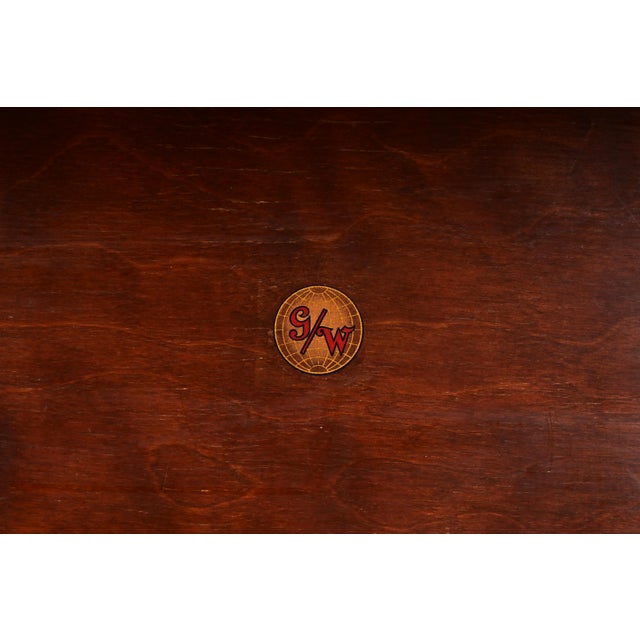 Brown Globe Wernicke Arts & Crafts Inlaid Mahogany Three-Stack Double Barrister Bookcase, Circa 1900 For Sale - Image 8 of 13