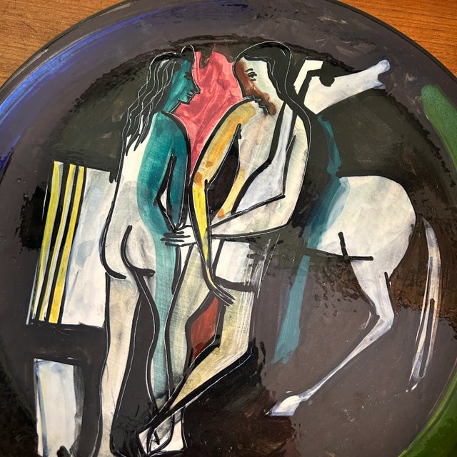 Mid-Century Modern Modernist Ceramic Charger by Luciano Ruini C1960s For Sale - Image 3 of 7
