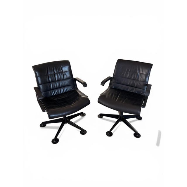 Exceptional pair of Sapper Office Chairs, designed in 1979 by the globally acclaimed industrial designer Richard Sapper...