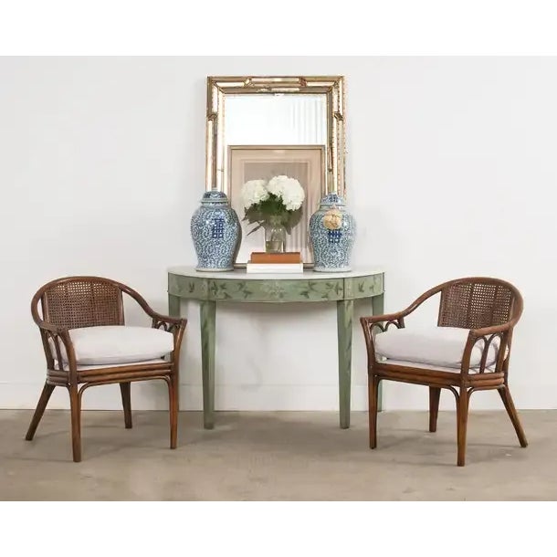 Opulent 20th century Italian Labarge cushion wall or mantle mirror in a rectangular shape. The mirror features a giltwood...