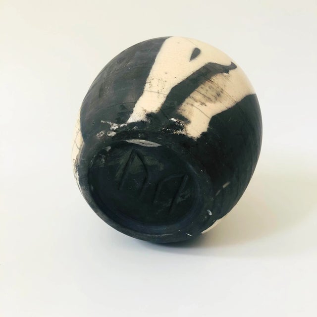 Two Toned Raku Pottery Weed Pot | Chairish