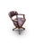 English Chesterfield style - Vintage swivel office chair with a brown leather seat, nailhead trim, on castors wheels.