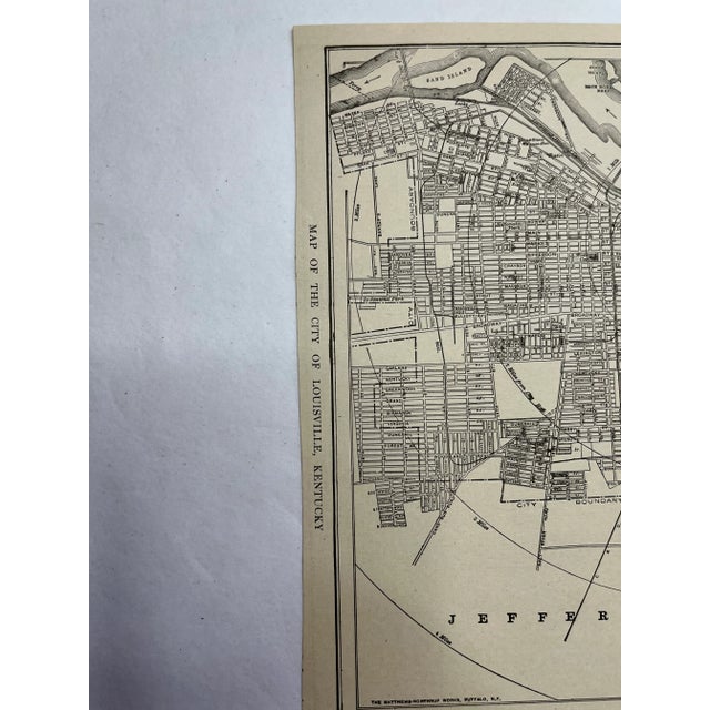 Early 1920s map of Louisville Kentucky measuring about 11.5”x8.75””. There is discoloration to paper consistent with age....