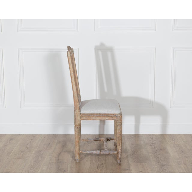 Brown Pair of Period Gustavian Chairs in Original Paint, Sweden, Late 18th Century For Sale - Image 8 of 9