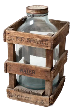 Vintage Silver Springs Water Bottle in Wooden Crate