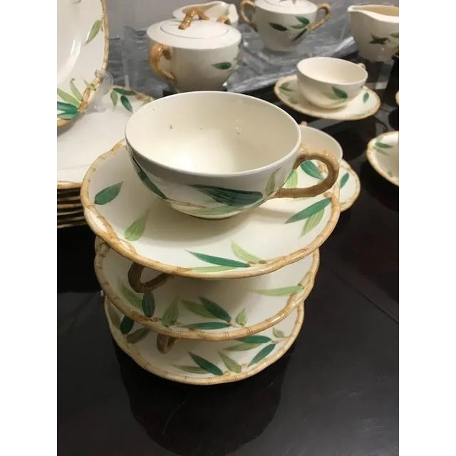 Pristine 42-Pc Mid Century Maruta Ware "Tropicana" Dinnerware Set - Hand Painted Bamboo Art of the Table For Sale In Phoenix - Image 6 of 11