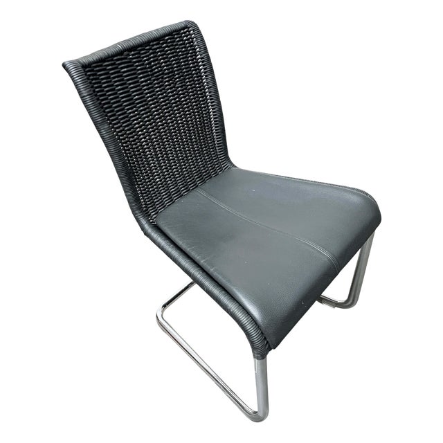 German Gray Leather Cushion Pads for B25 B20 Cantilever Chair from Tecta, Set of 2 For Sale