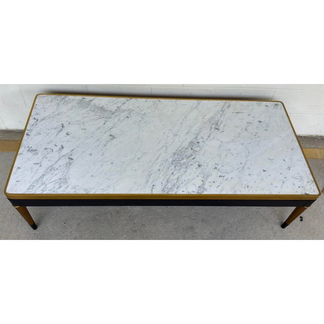 Modern Jonathan Charles Modern Carrara Fusion Coffee Table For Sale - Image 3 of 5