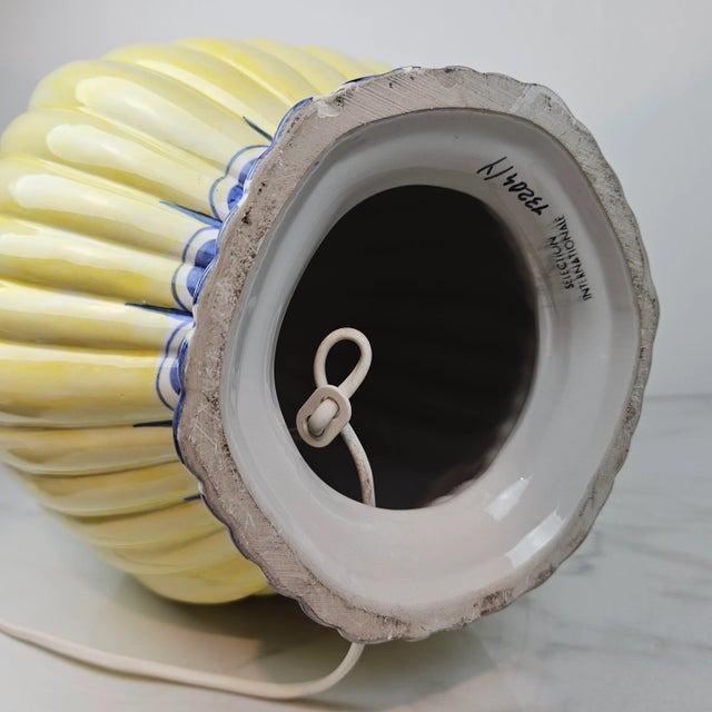 Ceramic Large French Riviera Porcelain Lamp Base, 1980s For Sale - Image 7 of 10