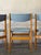 Wood Dining Chairs Set of 6 in Blue Fabric Newly Reupholstered Mid-Century Modern For Sale - Image 4 of 11
