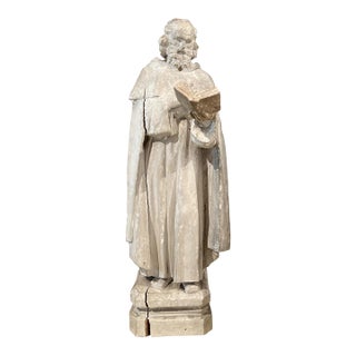 19th Century Italian Hand-Carved Wood Statue For Sale