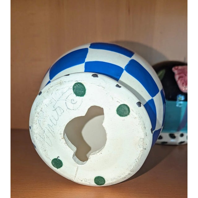 '80s Ceramic Globe "Violets" by January Jorgenson For Sale - Image 4 of 5