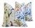 Floral Wildflower Botanical Cotton & Linen Feather/Down Pillows 24" Square - Pair For Sale