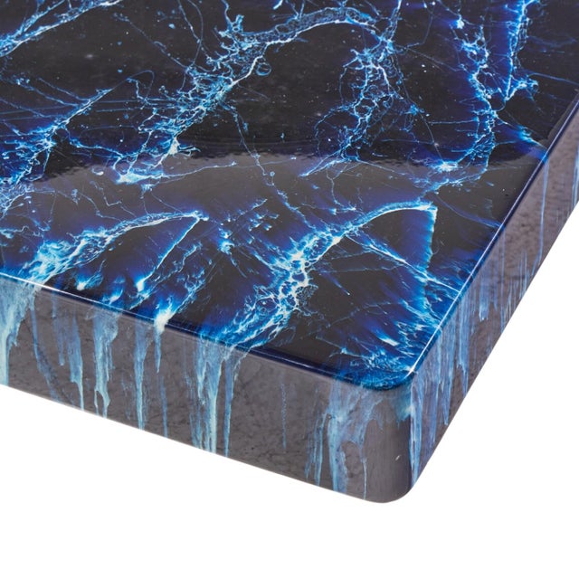Willy Rizzo Mid Century Faux Marble Coffee Table For Sale - Image 10 of 11
