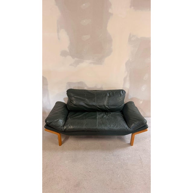 Danish Two-Seater Sofa in Teak and Dark Green Leather from Komfort, 1970s For Sale - Image 13 of 17