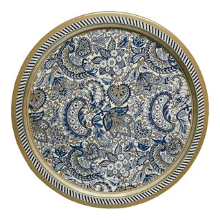 Mid 20th Century Vintage Paisley Serving Tray For Sale