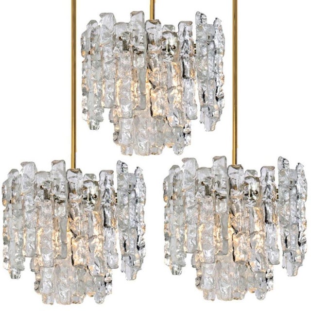 Kalmar Modern Ice Glass Pendant Light from Kalmar, 1970s For Sale - Image 4 of 16