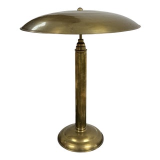 Art Deco Brass Table Lamp, Central Europe, 1930s For Sale