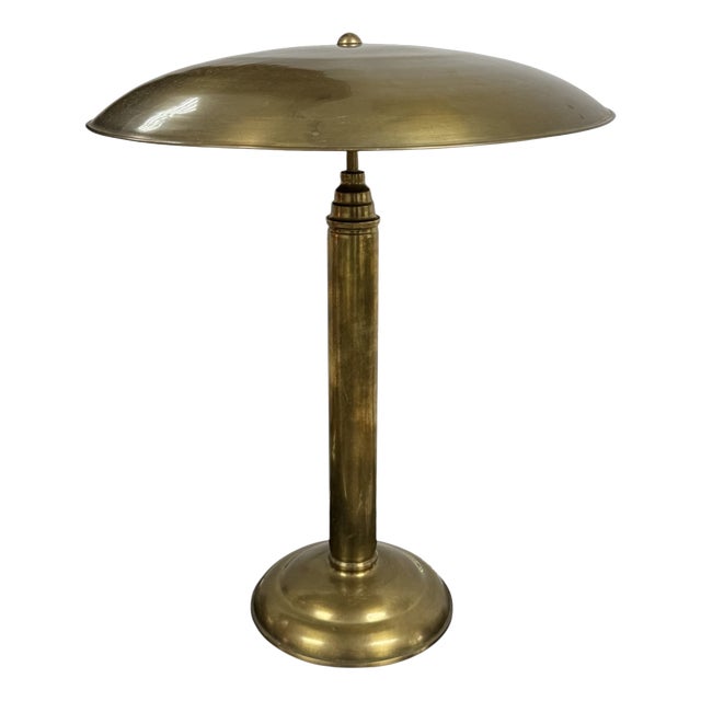 Art Deco Brass Table Lamp, Central Europe, 1930s For Sale