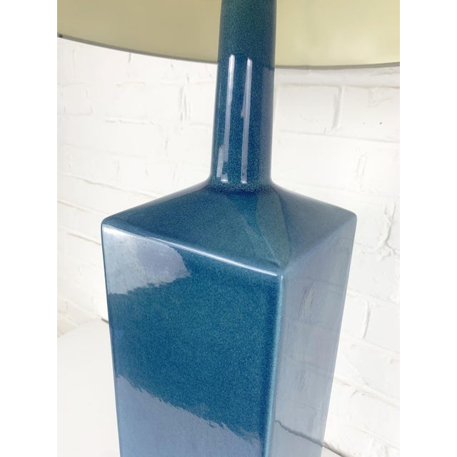 Le Klint Blue Ceramic Floor Lamp Model No. 357 Glazed Stoneware from Le Klint, Denmark, 1970s For Sale - Image 4 of 17