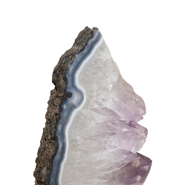 Organic Modern Quartz, Amethyst and Agate Tall Sculpture For Sale - Image 4 of 18