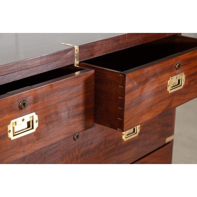Late 19th Century English Mahogany Campaign Chest Drawers, 19th Century For Sale - Image 5 of 12