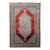 Vintage Persian Qum Area Rug, Hand-Knotted Silk, Herati Medallion Pattern, Ivory & Red, 4x6 For Sale