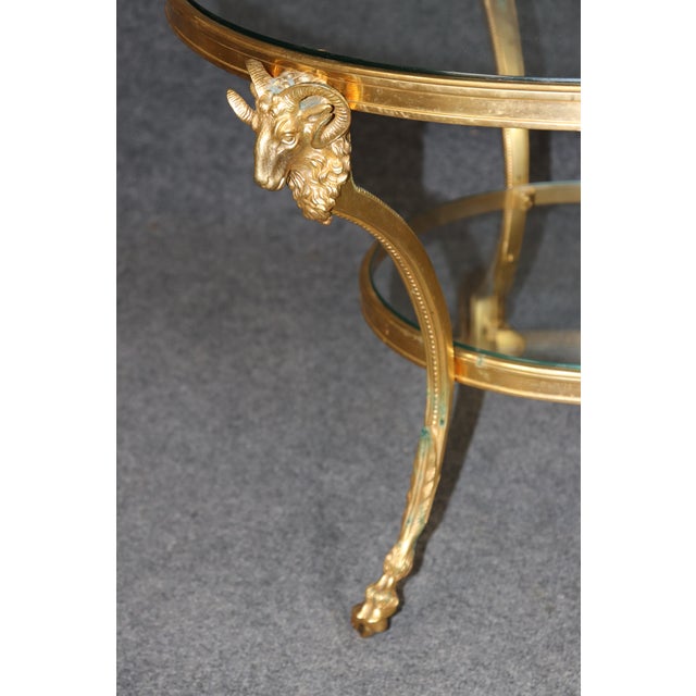 Bronze 1960's Bronze Ramshead Maison Jansen Style Two Tier Coffee Table For Sale - Image 8 of 9