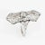 Finely detailed antique Edwardian ring (circa 1900s to 1910s) crafted in 900 platinum. Centrally mounted estimated 0.25...