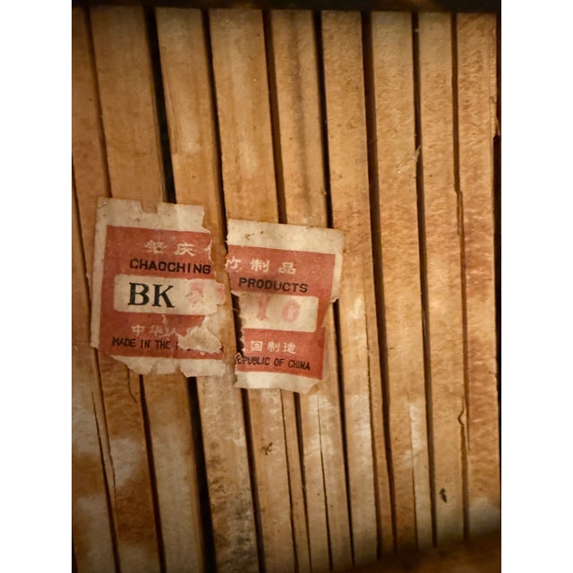 Wood Vintage Tortoise Rattan Plant Stand, Telephone Side Table. For Sale - Image 7 of 7