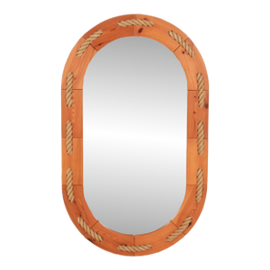 Sven Larsson Pine Nautical Wall Mirror 1970s