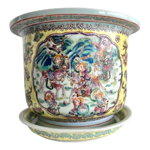 Large Antique Cantonese Chinese Jardinere Planter Famille Rose