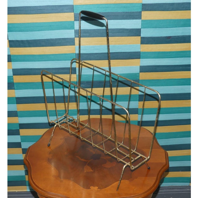 1950s Brass Wire Magazine Rack, 1950s For Sale - Image 5 of 7