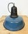 Industrial Blue Enamel Factory Lamp with Cast Iron Top, 1960s For Sale - Image 10 of 18
