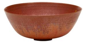 Gertrud and Otto Natzler Bowl Earthenware With Flame Red Mat Glaze 1945