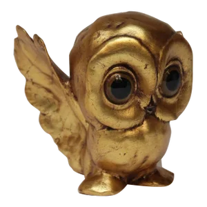 Vintage Gold Leaf Ceramic Owl by Freeman McFarlin Potteries