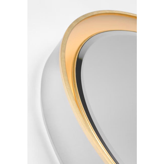 Silver Thomas O'Brien for Visual Comfort Signature Tricia 24" Illuminated Round Mirror in Polished Nickel and Gild For Sale - Image 8 of 11