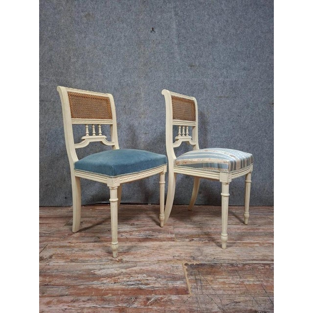 Louis XVI Chairs in Lacquered Wood For Sale - Image 5 of 8