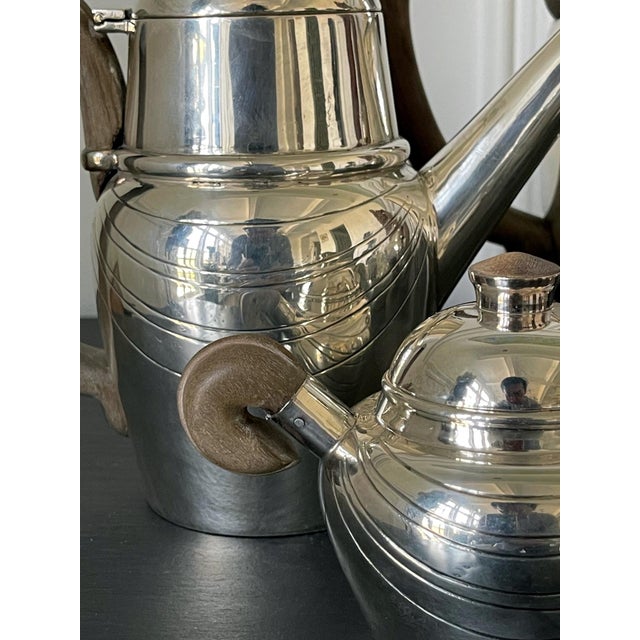 Mid-Century Modern Large Mexican Modern Sterling Silver Coffee Tea Serving Set William Spratling For Sale - Image 3 of 18