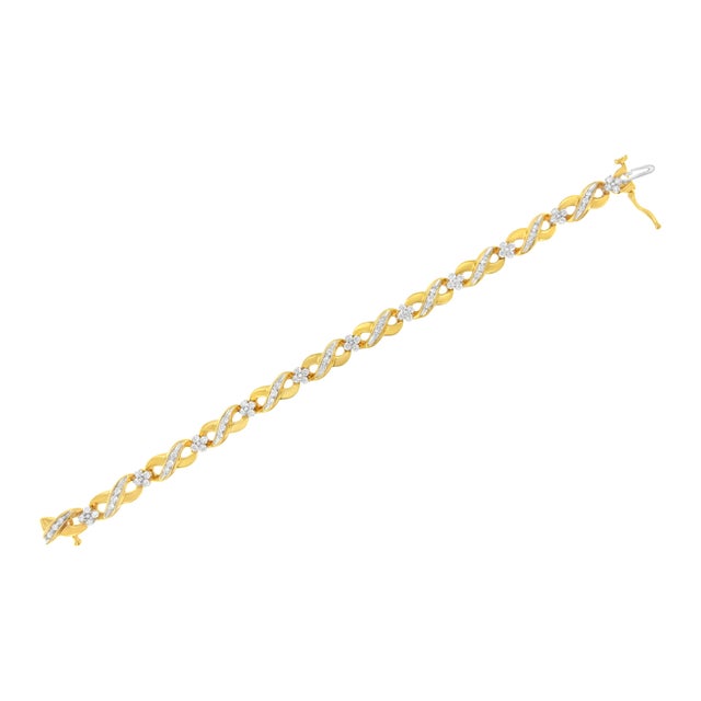 Early 21st Century 10K Yellow Gold Round-Cut Diamond Infinite Love Bracelet For Sale - Image 5 of 6