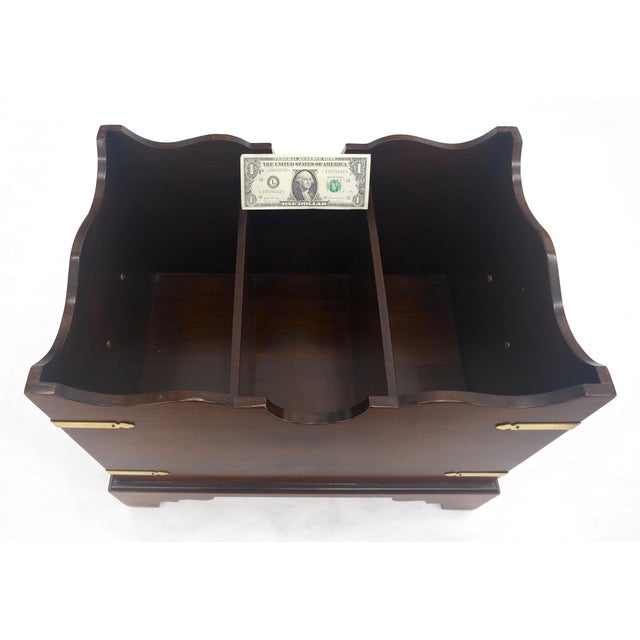 Large Chippendale Campaign Style Mahogany Brass Magazine Rack c1970s MINT For Sale - Image 6 of 14
