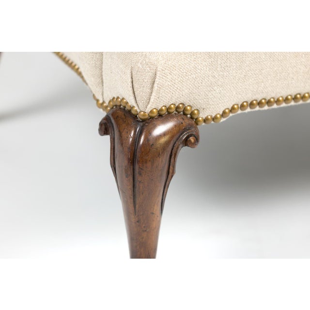 Late 19th Century Mahogany Frame Upholstered Wing Chair For Sale - Image 10 of 13