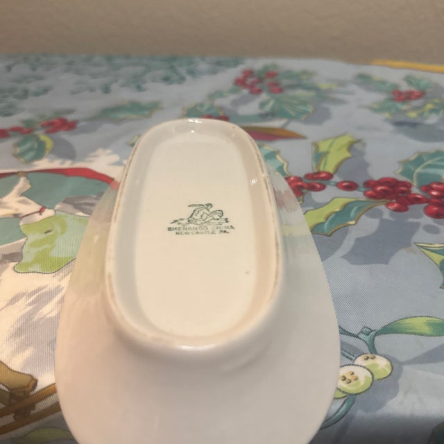 Vintage Syracuse China "Aurora" Oval Ceramic Trinket Dish For Sale - Image 11 of 11