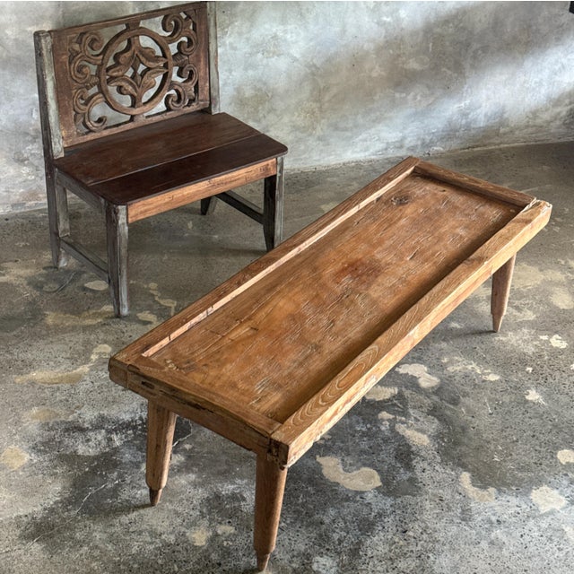 Coffee Table with Tapered Legs in Antique Teak, 1980s For Sale - Image 15 of 18