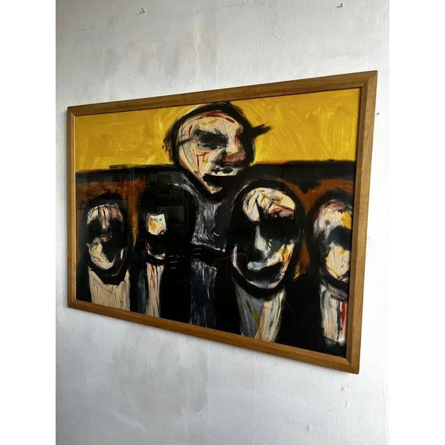 Large Figurative Painting, Acrylic on Canvas, Framed For Sale - Image 6 of 13