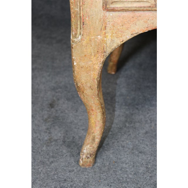 1950's Italian-Made Tasseled French Louis XV Style Distressed Painted Commode For Sale - Image 14 of 14