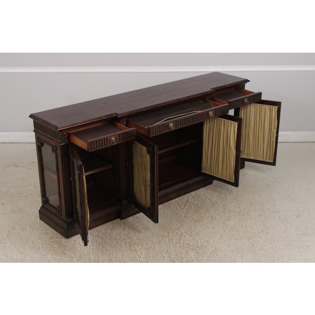 1990s Hickory White Co Regency Sideboard Buffet Curio Cabinet For Sale - Image 5 of 18