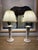 Perfect Pair 1950s Pair of Vintage Ceramic Diminutive Basket Gold Bow Lamps. For Sale - Image 6 of 8